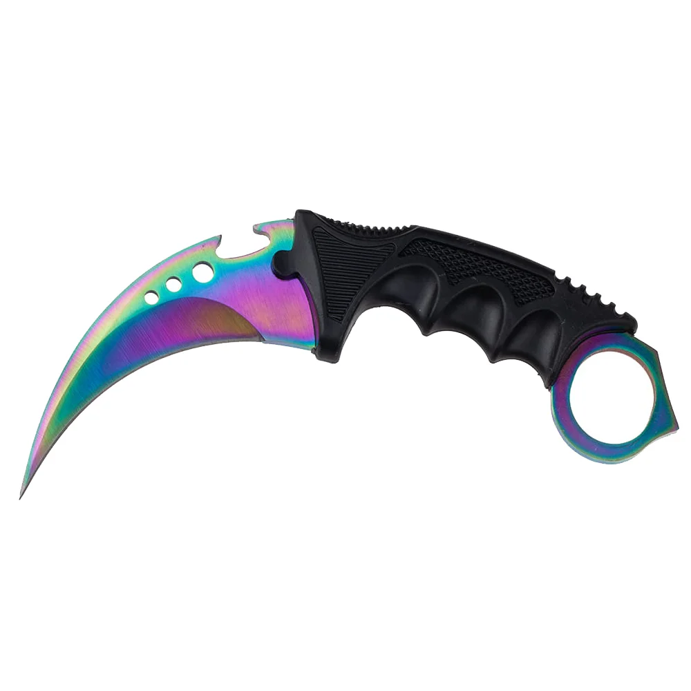 Set doua cutite karambit vanatoare DEPOX®, lamă fixă, oțel inoxidabil 420, multicolor/gri, 19 cm [4]