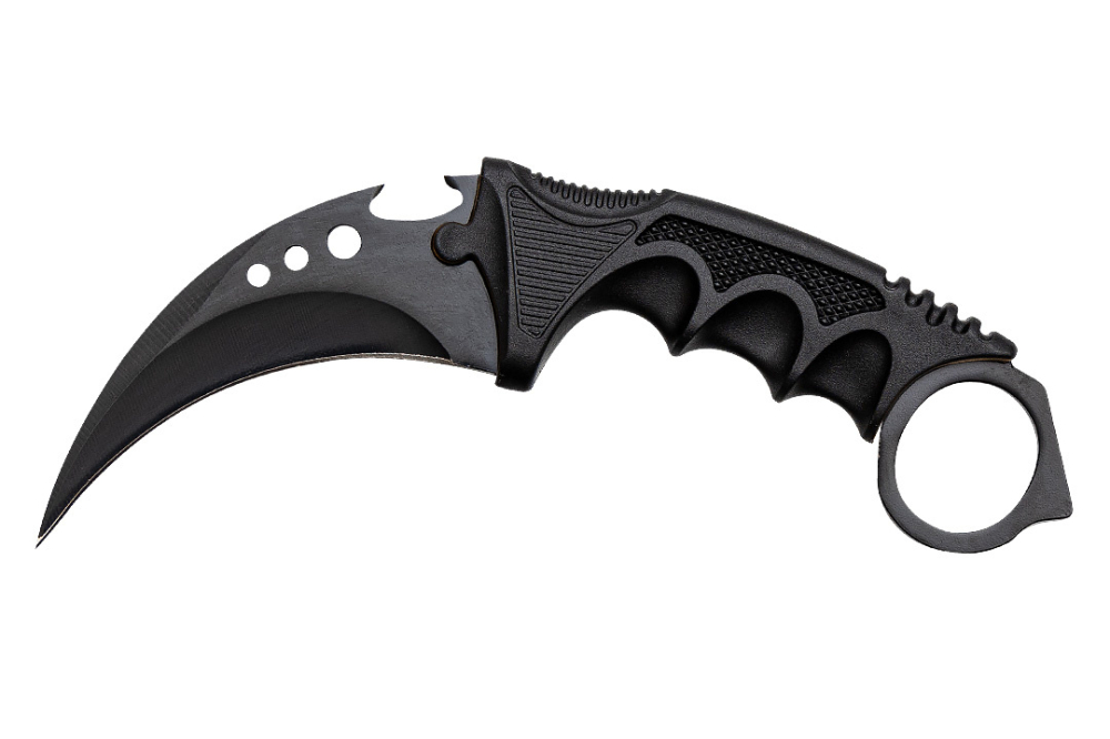 Set doua cutite karambit vanatoare DEPOX®, lamă fixă, oțel inoxidabil 420, negru/gri, 19 cm [9]