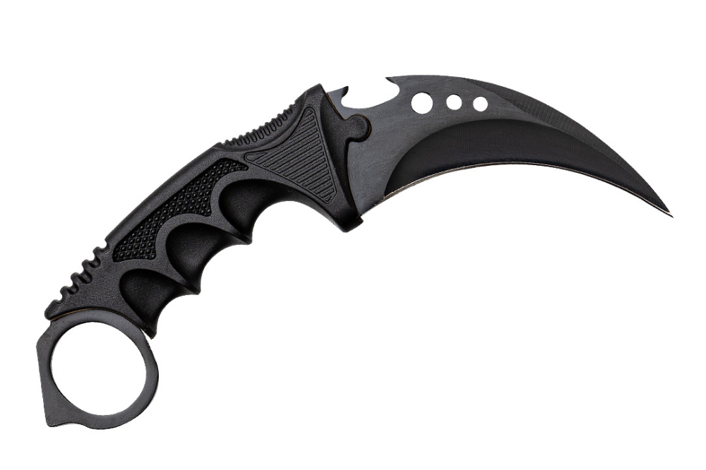 Set doua cutite karambit vanatoare DEPOX®, lamă fixă, oțel inoxidabil 420, negru/gri, 19 cm [11]