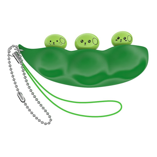 Set trei jucarii antistres IdeallStore®, pastaie de mazare, tip breloc, 6.5 cm, verde - Copie [2]