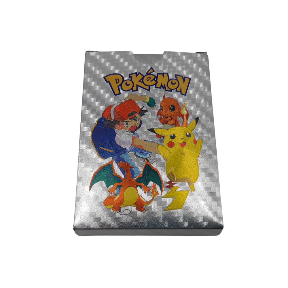 Set doua pachete cartonase Pokemon Gold GTX si  Silver GTX, editie de colectie, 55 bucati, aurii/argintii [6]