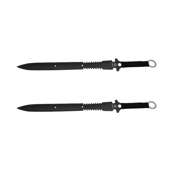 Set doua sabii de vanatoare IdeallStore®, Last Ronin, maner textil, 68.5 cm, negru [1]
