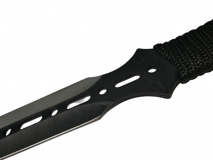Set doua sabii de vanatoare IdeallStore®, Red Ronin si Dao Blade, otel inoxidabil, negru, teaca inclusa [13]