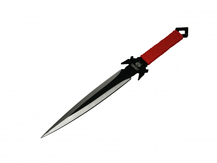Set doua sabii de vanatoare IdeallStore®, Red Ronin si Dao Blade, otel inoxidabil, negru, teaca inclusa [8]