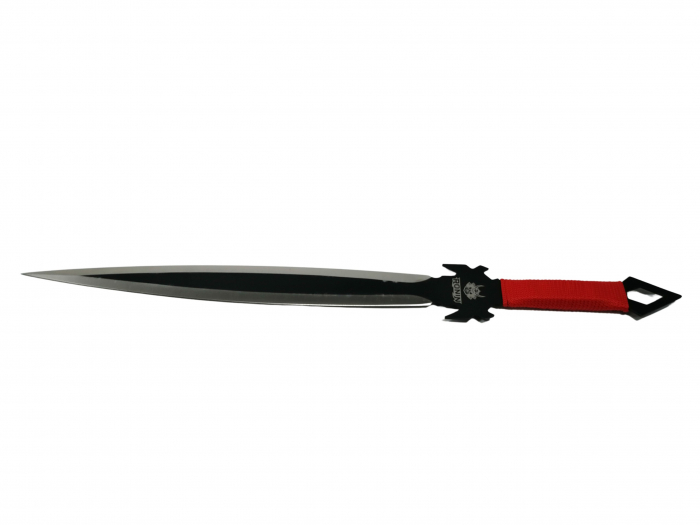 Set doua sabii de vanatoare IdeallStore®, Red Ronin si Dao Blade, otel inoxidabil, negru, teaca inclusa [3]