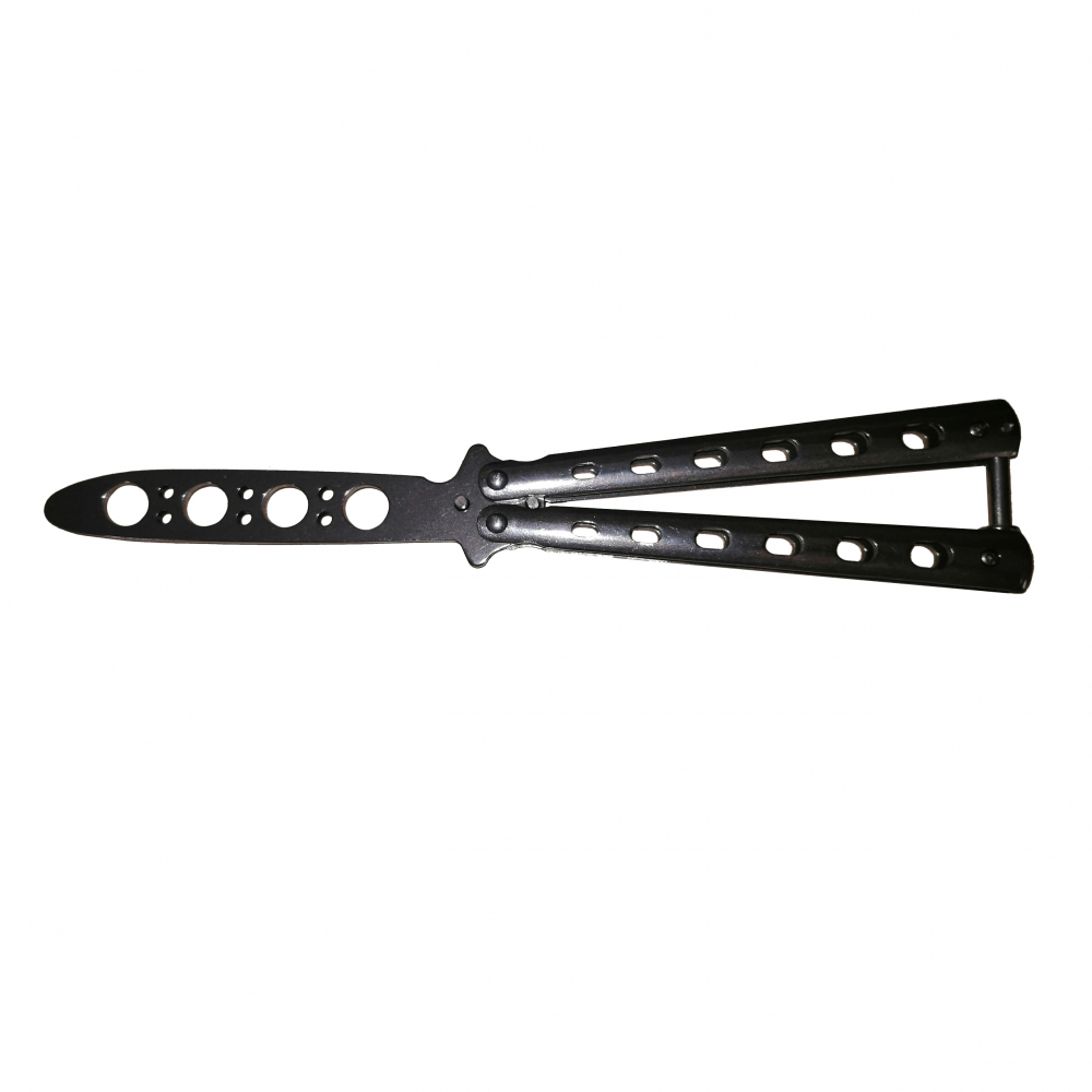 Set Electrosoc Lanterna tip Police 1000KV si Briceag fluture basic, 22 cm, argintiu [10]