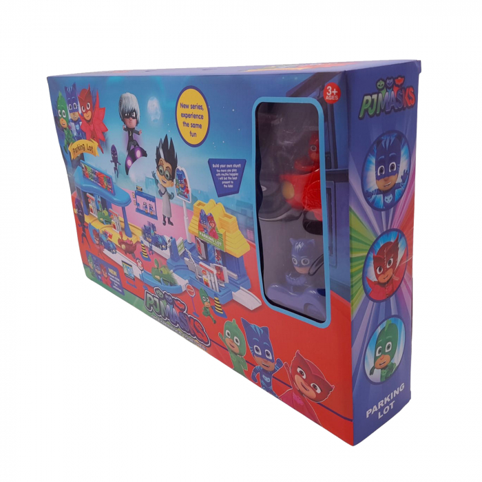 Set eroi in pijamale circuit cu garaj 233 IdeallStore®, multicolor, 55 cm [2]