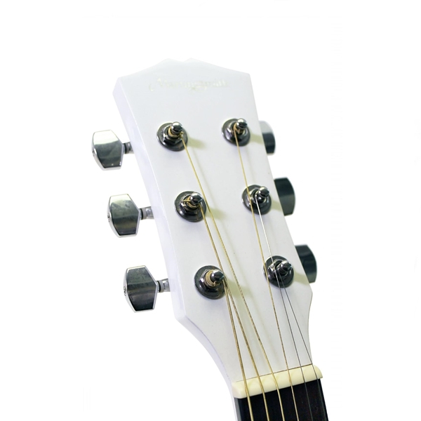 Set husa si chitara clasica din lemn, Cutaway alb, 95 cm [5]