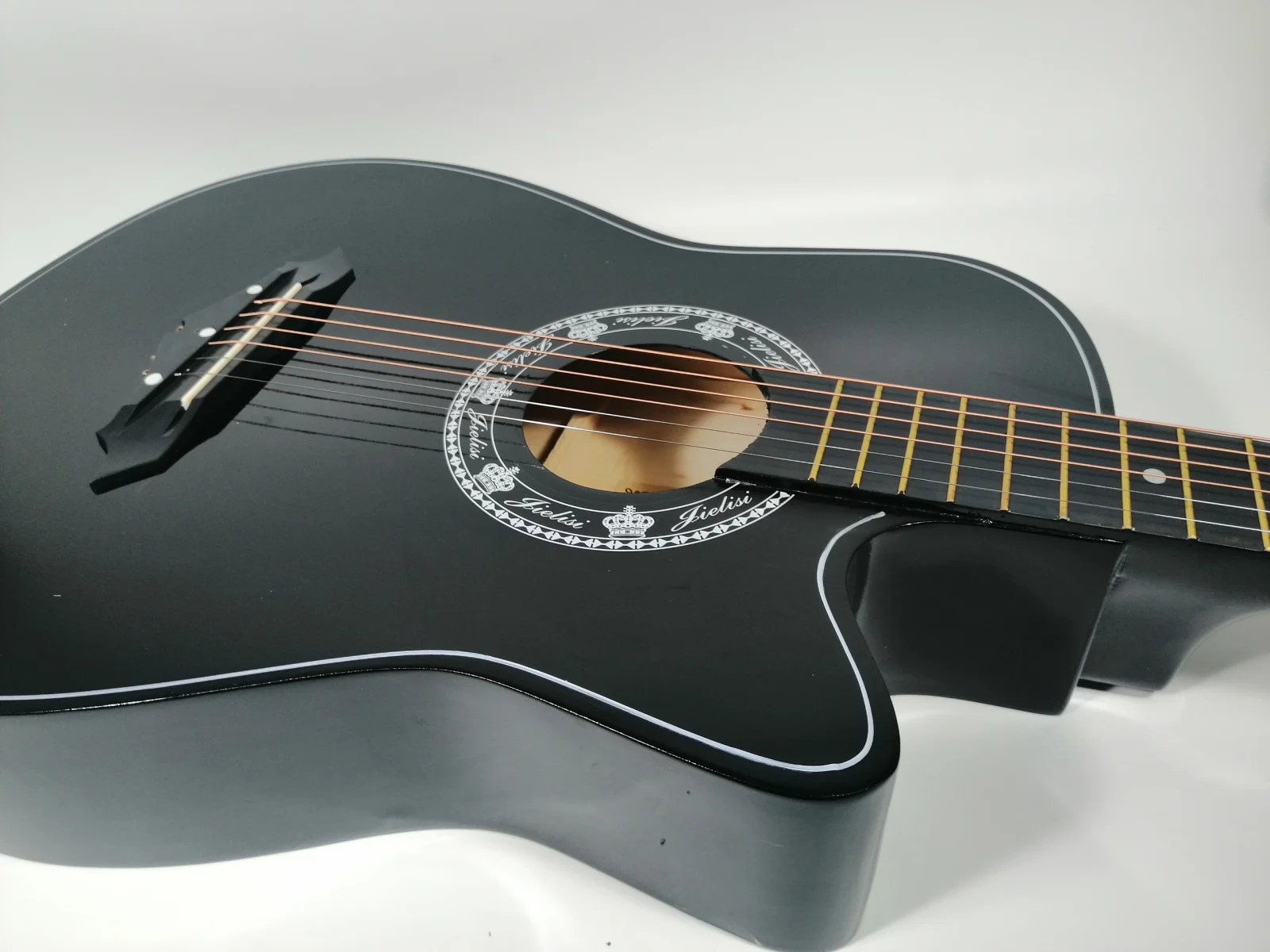 Set  husa si chitara clasica din lemn, Cutaway Country Black, 95 cm, negru [6]