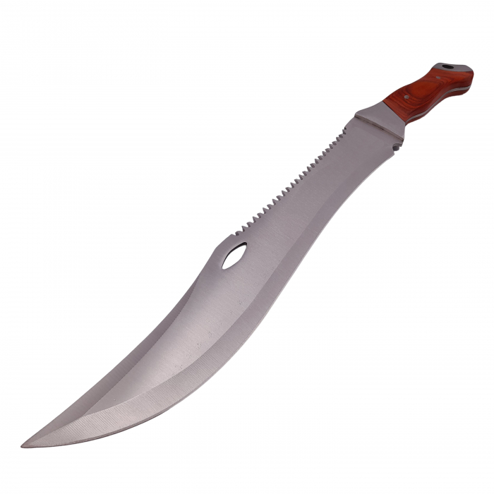 Set maceta de vanatoare IdeallStore®, Knife of Mind, otel inoxidabil, argintie, 46 cm si nunceag burete [7]