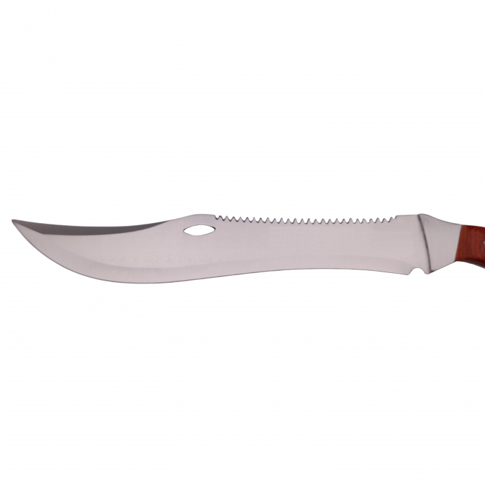 Set maceta de vanatoare IdeallStore®, Knife of Mind, otel inoxidabil, argintie, 46 cm si nunceag lemn [5]