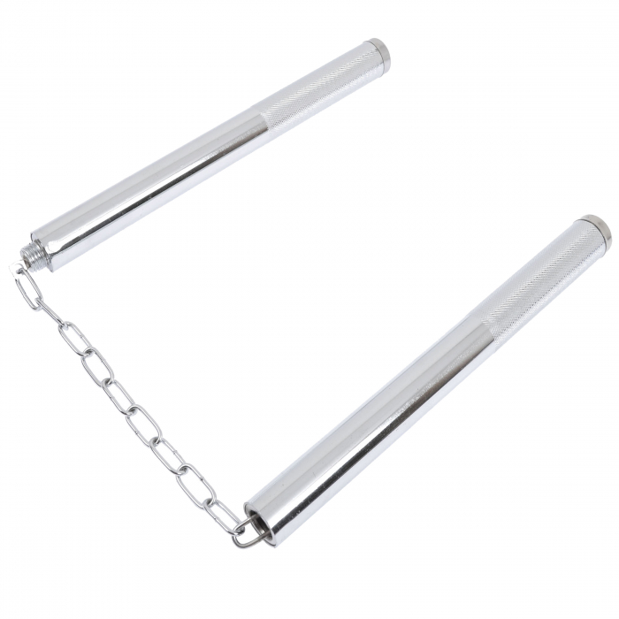 Set maceta de vanatoare IdeallStore®, Knife of Mind, otel inoxidabil, argintie, 46 cm si nunceag metalic [12]