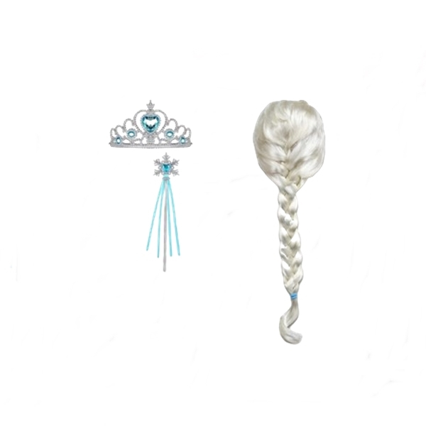 Set peruca, bagheta, diadema printesa Elsa Frozen, IdeallStore®, Halloween [3]