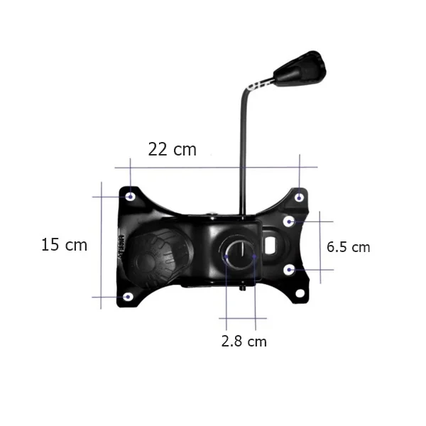 Set placuta balans metalica 22 cm x 15 cm, baza 64 cm si cilindru piston, gaz, pentru scaune birou, negru, 35 cm [8]