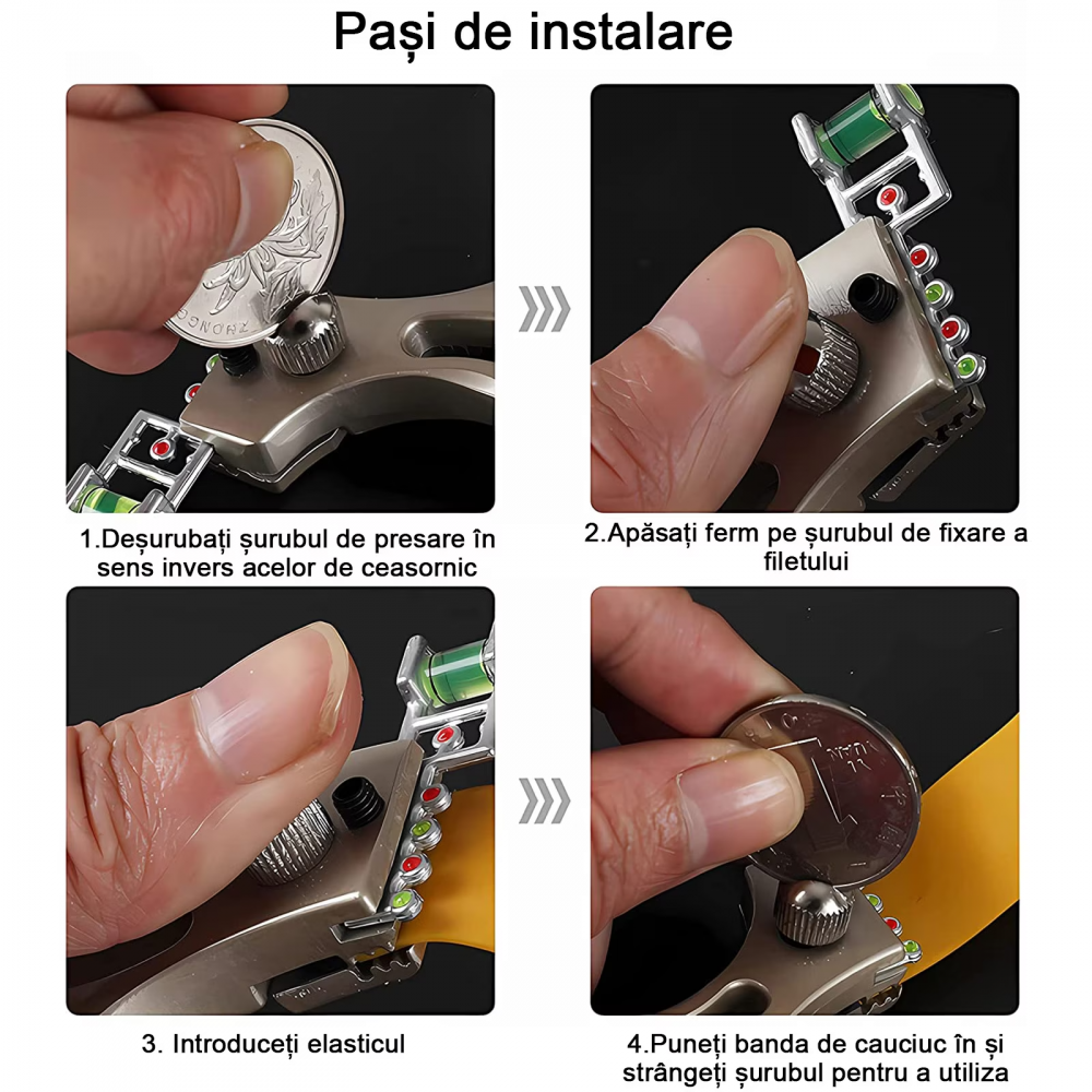 Set prastie cu lase, Sling Queen, metalic, 11.5 cm, cu boloboc, maner lemn, maro si 300 bile de 9 mm [6]