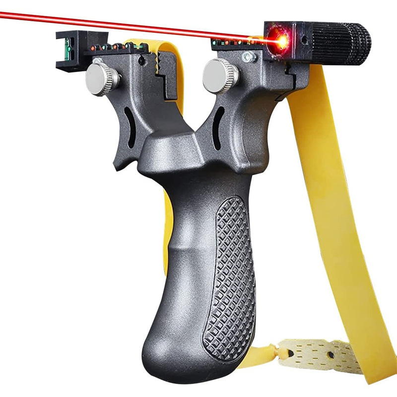 Set prastie laser IdeallStore®, Sling King, plastic, 11.5 cm, boloboc, argintiu si 100 bile de 6 mm [3]