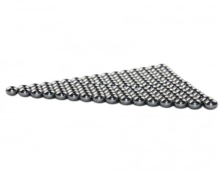Set prastie metalica cu laser si 300 bile metalice 9 mm, 12 cm, boloboc, maner lemn, maro, husa inclusa [6]
