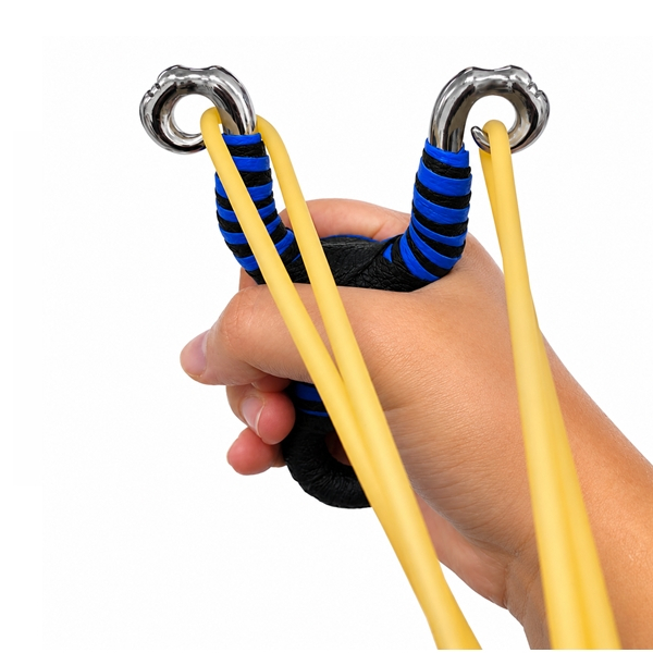 Praștie din aliaj cu benzi elastice DEPOX®, mâner ergonomic, 20 cm, albastru [3]