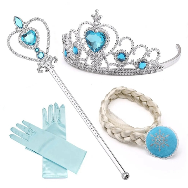 Set rochie si patru accesorii Elsa Frozen, 7-9 ani, Carnaval [6]