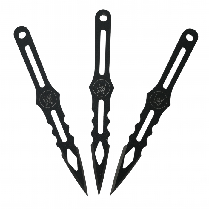 Set Rozeta si 3 Cutite de aruncat ,IdeallStore® , Negru ,Otel inoxidabil [2]
