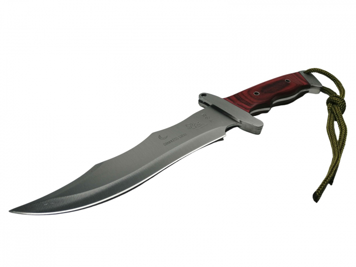 Set sabie si cutit de vanatoare, IdeallStore®, Steel Wolf, otel inoxidabil, 31 cm, argintiu [4]