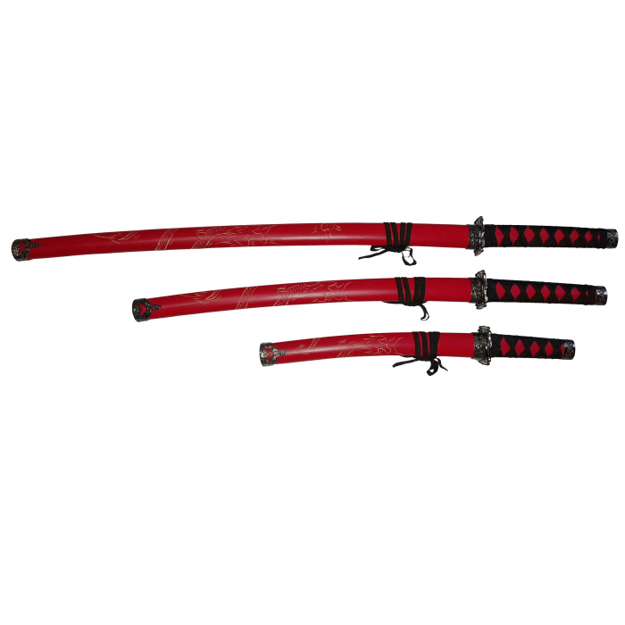Set sabii decorative IdeallStore®, panoplie, Ninja Warrior, metal, 83 cm, teaca inclusa [8]