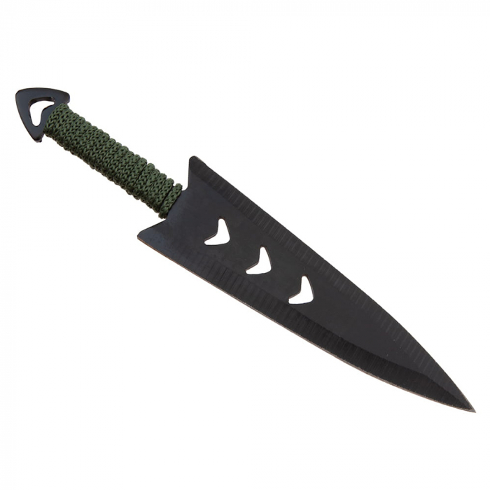 Set sase cutite de aruncat IdeallStore®, Army Fury, otel inoxidabil, 16.5 cm, negru [5]