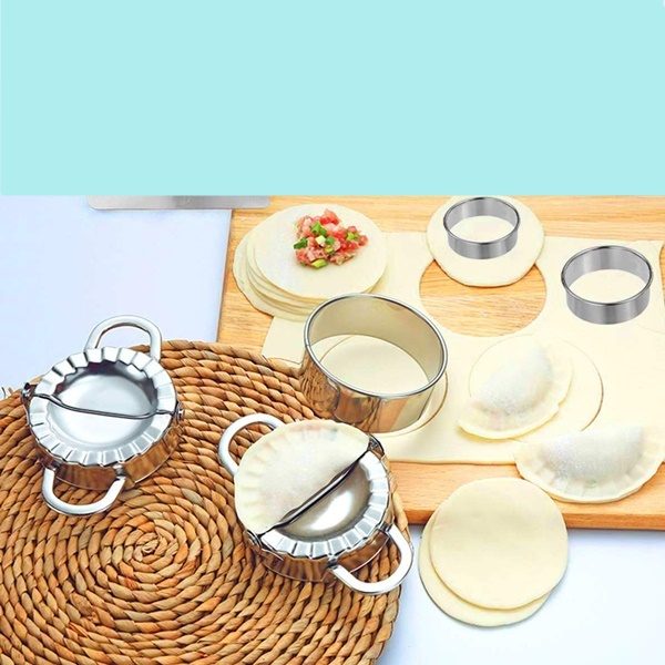 Set sase piese din inox pentru preparat coltunasi, paste, ravioli, empanadas [6]