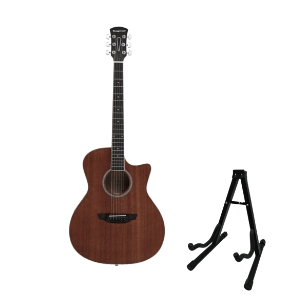 Set stativ universal pliabil si chitara clasica din lemn 4/4, 95 cm, maro [1]