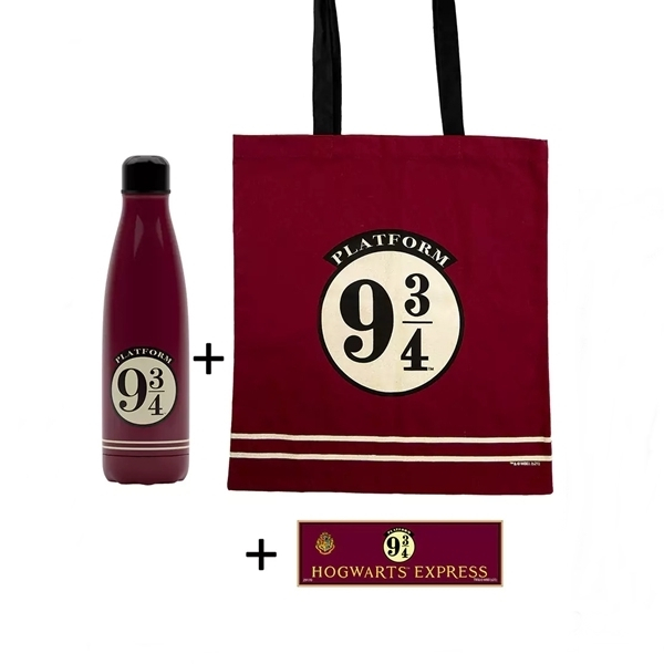 Set Sticla termoizolanta, Geanta tote si Magnet, Harry Potter Platform,IdeallStore®, Visiniu [2]