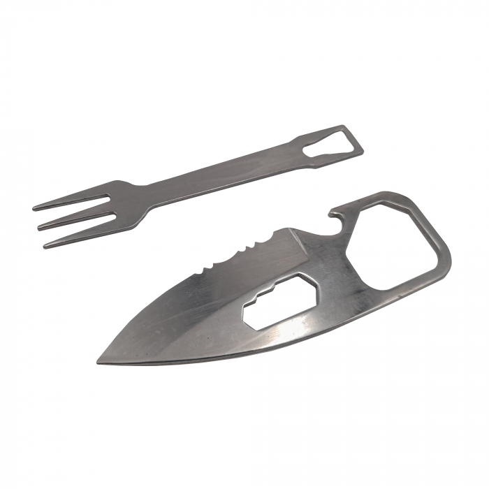 Set tacamuri pentru camping si drumetii IdeallStore®, cutit si furculita, multifunctional, 8.5 cm [3]