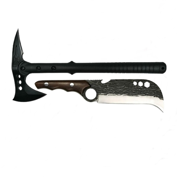 Set Topor Pirate Skull, 39 cm si Cutit japonez Claw Blade, 27 cm, IdeallStore®, teaca inclusa [2]