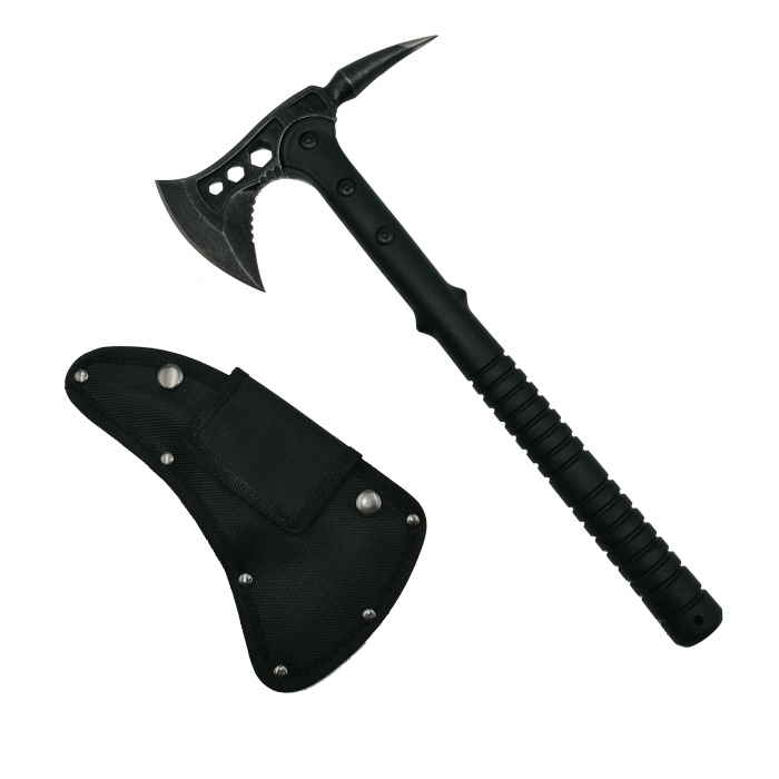Set topor si sabie de vanatoare, IdeallStore®, otel inoxidabil, negru, 39 cm [2]