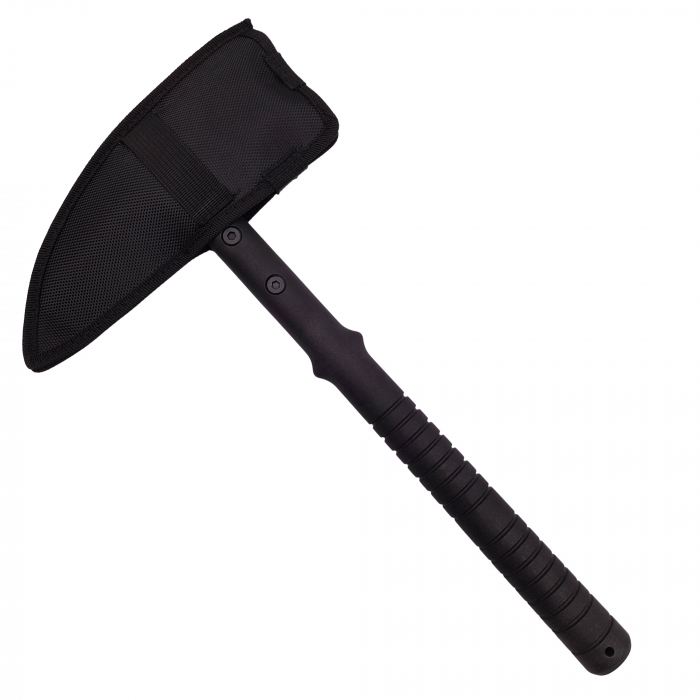 Set topor si sabie de vanatoare, IdeallStore®, otel inoxidabil, negru, 39 cm, teaca inclusa [6]