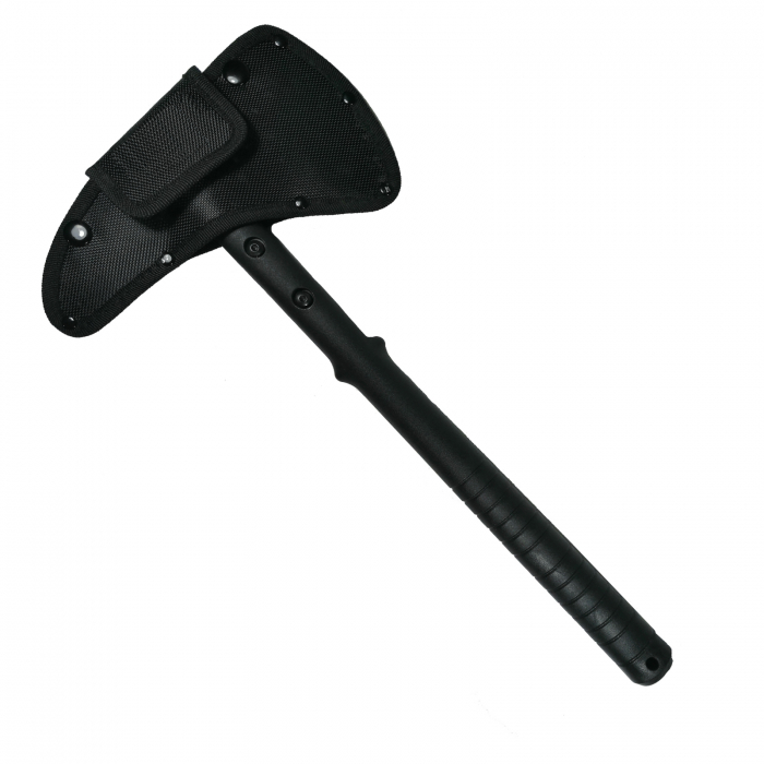 Set Topor Survivor 39 cm , Briceag de vanatoare 21 cm si Box aluminiu , IdeallStore®, negru [4]