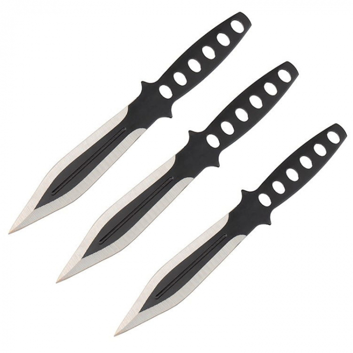 Set trei cutite de aruncat, Anarchy Way si 3 cutite de aruncat Ballistic Blades, IdeallStore®,otel inoxidabil [3]