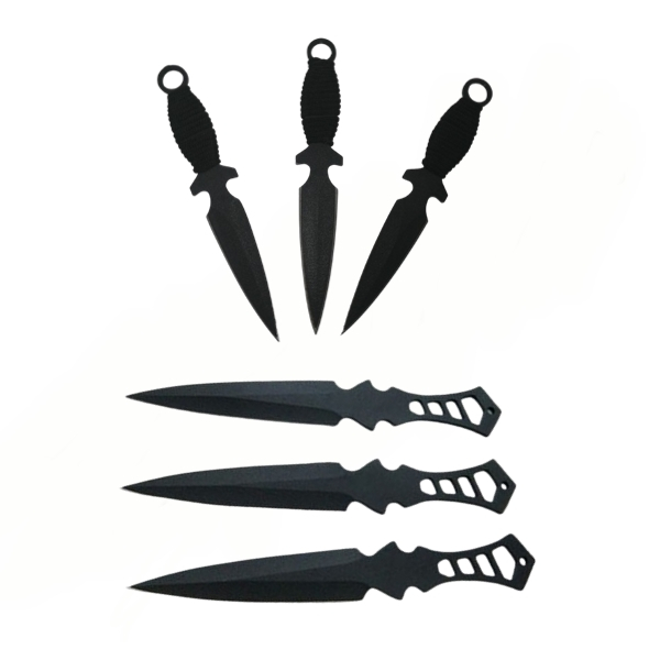 Set trei cutite de aruncat Anarchy Way si trei cutite de aruncat, Black Fury,  IdeallStore®, teaca inclusa [2]