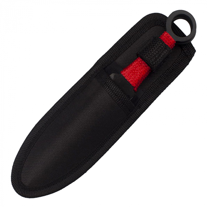 Set trei cutite de aruncat IdeallStore®, Ninja Way, otel inoxidabil, negru, 17 cm, teaca inclusa [4]