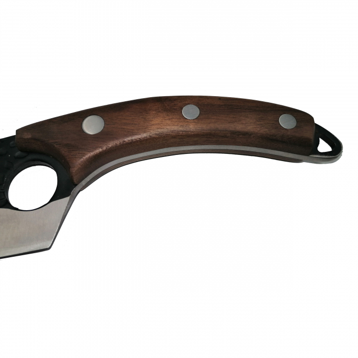 Set trei cutite macelarie IdeallStore®, lucrate manual, Cool Cook, 27.5 cm, maro, teaca inclusa [4]