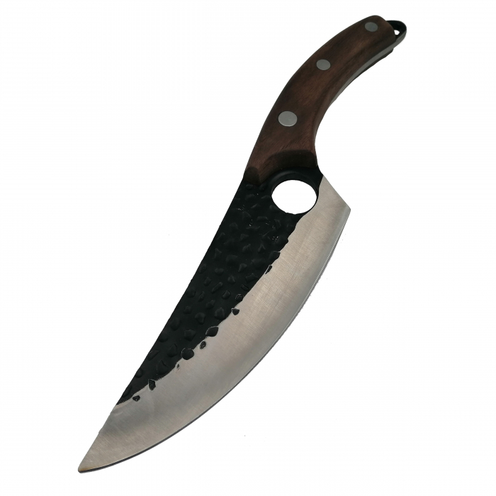 Set trei cutite macelarie IdeallStore®, lucrate manual, Cool Cook, 27.5 cm, maro, teaca inclusa [3]