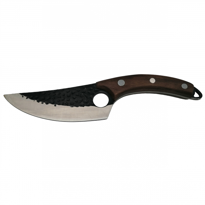 Set trei cutite macelarie IdeallStore®, lucrate manual, Cool Cook, 27.5 cm, maro, teaca inclusa [2]