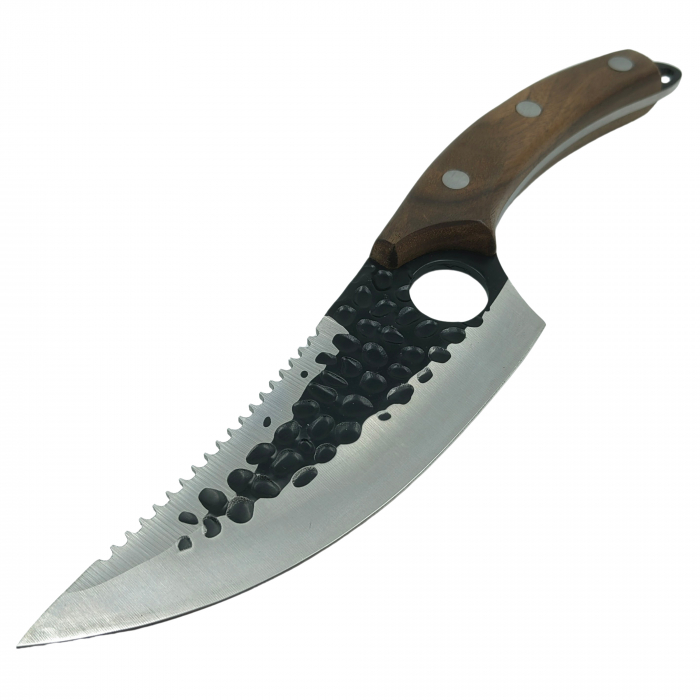 Set trei cutite macelarie IdeallStore®, lucrate manual, Shuryo Blade, 27.5 cm, maro, teaca piele naturala [4]