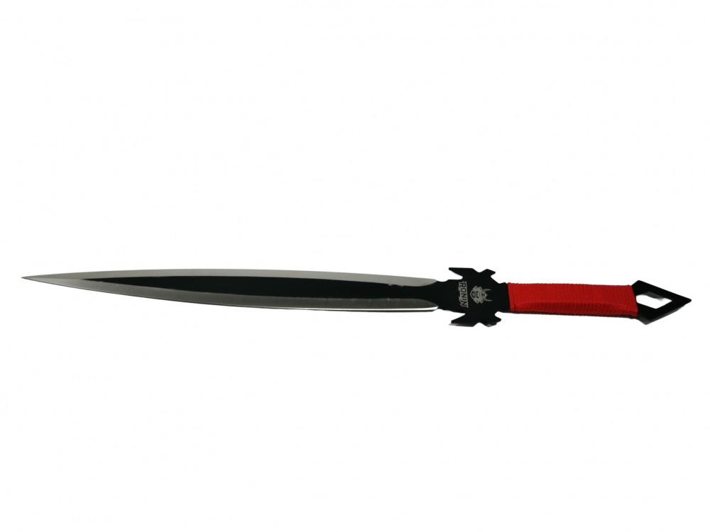 Set vanatoare IdeallStore®, sabie si set trei cutite aruncat, otel inoxidabil, negru [3]