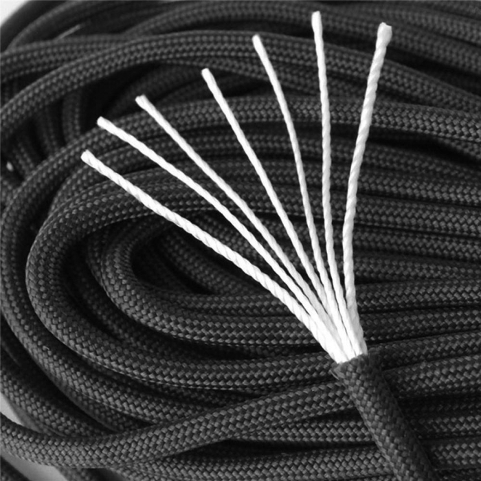 Sfoara paracord IdeallStore®, Adventure Survival, 30 metri, negru, 200 g [3]