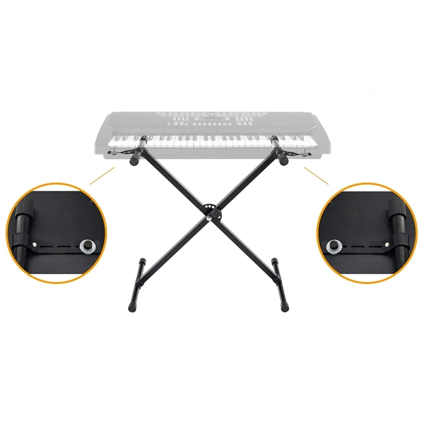 Stativ pentru Orga/Claviatura/Pian, Reglare Inaltime De La 65 cm La 96 cm, Constructie Rezistenta, Negru [2]