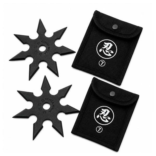 Set doua stele de aruncat DEPOX®, 7 colturi, metalic, negru, 9.5 cm [2]