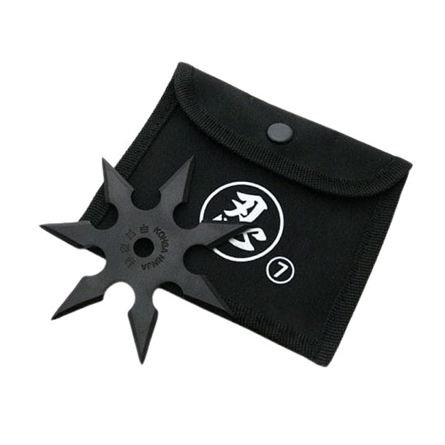 Set sase stele de aruncat DEPOX®, 7 colturi, metalic, negru, 9.5 cm [2]
