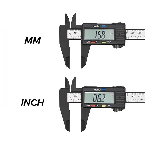 Subler digital electronic 150 mm, DEPOX®, afisaj LCD, instrument profesional de masurare precisa, negru [7]