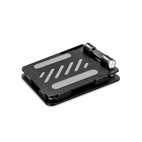 Suport pliabil metalic pentru telefon și tabletă DEPOX®, rotire 360°, reglabil 180°, compatibil 10–41 cm, negru [4]