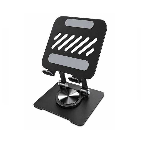 Suport pliabil metalic pentru telefon și tabletă DEPOX®, rotire 360°, reglabil 180°, compatibil 10–41 cm, negru [2]